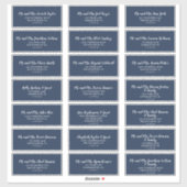 ネイビ素朴アンドホワイト結婚ズゲスト住所 シール (シート)