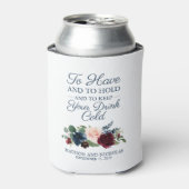 ネイビ素朴マルサラフローラ結婚ズクーラーボックス 缶クーラー (缶正面)