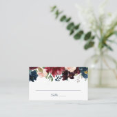 ネイビ素朴マルサラフローラ結婚ズフラット座席表 プレイスカード (スタンド正面)