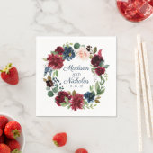 ネイビ素朴マルサラフローラ結婚ズ・ナプキンス スタンダードカクテルナプキン (インサイチュ)