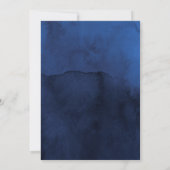 ネイビ素朴ーとフェイクグリッターシルバーのフローラ結婚ズ 招待状 (裏面)