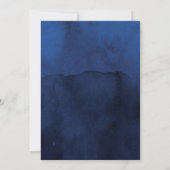 ネイビ素朴ーとフェイクグリッターシルバーのフローラ結婚ズ 招待状 (裏面)