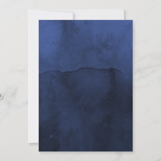 ネイビ素朴ーとフェイクグリッターシルバーのフローラ結婚ズ 招待状 (裏面)