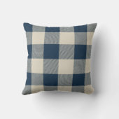 ネイビ素朴ーとベージュのバッファローチェックプライド クッション (裏面)