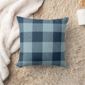 ネイビ素朴ーとライトブルーバッファローチェック台 クッション (ブランケット)