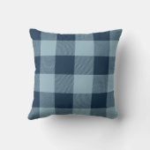 ネイビ素朴ーとライトブルーバッファローチェック台 クッション (裏面)