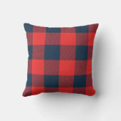 ネイビ素朴ーとレッドバッファローチェックプライド クッション (裏面)