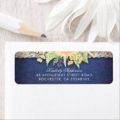 ネイビ素朴ーとワイルドフラワー秋の結婚式 ラベル (インサイチュ)