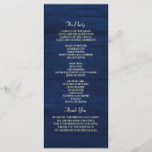 ネイビ素朴ーストリングライト結婚式 プログラム (裏面)