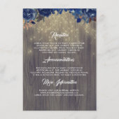 ネイビ素朴ーフローラ結婚ズ情報ゲスト エンクロージャーカード (正面)