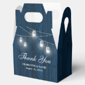 ネイビ素朴ーブルウッドMason Jarsの結婚ありがとう フェイバーボックス (オープン)