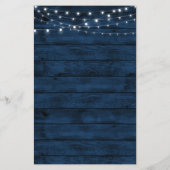 ネイビ素朴ーブルブルゴーニュ赤面のメ結婚ニュー・カード (裏面)