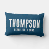 ネイビ素朴ーブルブルラップの家族結婚の年 ランバークッション (裏面)