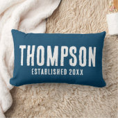 ネイビ素朴ーブルブルラップの家族結婚の年 ランバークッション (ブランケット)