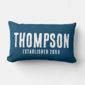 ネイビ素朴ーブルブルラップの家族結婚の年 ランバークッション (正面)