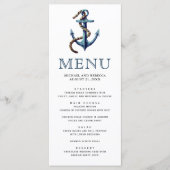 ネイビ素朴ーブルーいかりロ航海のープ結婚ズ メニュー (正面)