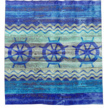 ネイビ素朴ーブルーコースタルデコール船舶用ホイール