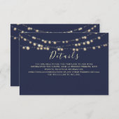 ネイビ素朴ーブルー結婚の詳細 エンクロージャーカード (正面/裏面)