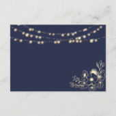 ネイビ素朴ーブルー結婚の詳細 エンクロージャーカード (裏面)