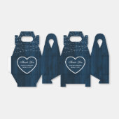 ネイビ素朴ーブルー結婚ウッド フェイバーボックス (折り畳みなし)