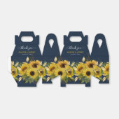 ネイビ素朴ーブルー&サンフラワーありがとうござ結婚う フェイバーボックス (折り畳みなし)