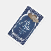 ネイビ素朴ーブルー・メイソン・ジャー・ウッド氏&ミセス結婚ズ (コーナー)