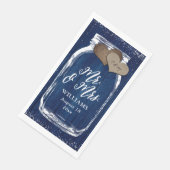 ネイビ素朴ーブルー・メイソン・ジャー・ウッド氏&ミセス結婚ズ (コーナー)