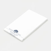 ネイビ素朴ーモダンブルーウィローツリーロゴレターヒーア ポストイット (アングル)