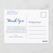 ネイビ素朴ー木材ひまわり結婚の感謝 ポストカード (裏面)