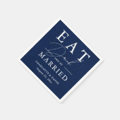 ネイビ素朴ー結婚ブのドックとビー結婚したプ スタンダードカクテルナプキン (角)