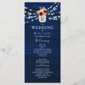 ネイビ素朴ー結婚式 プログラム（ライト付） プログラム (正面)