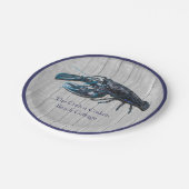 ネイビ素朴ー航海のロブスターコースタルグレー材 ペーパープレート (アングル)