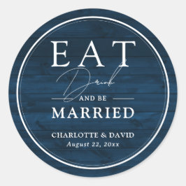 ネイビ素朴ー食べブ結婚したル・ドリンクとベ結婚ーズ ラウンドシール