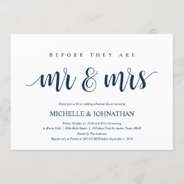 ネイビ素朴ー·ブルー·リハーサル·ディナー 招待状