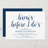 ネイビ素朴ー·ブルー·リハーサル·ディナー 招待状 (正面/裏面)