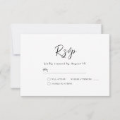 ネイビ素朴ー&ホワイト水彩花結婚色 出欠カード (裏面)