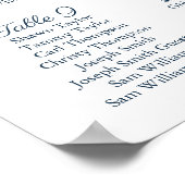 ネイビ素朴ー・マルサラフローラの結婚シーティングチャート ポスター (角)