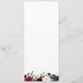 ネイビ素朴ーMarsalaフローラの結婚メニューラックカード メニュー (裏面)