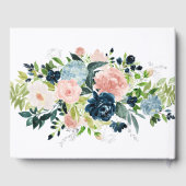 ネイビ素朴赤面金ゴールドフローラ幾何結婚の ゲストブック (裏面)