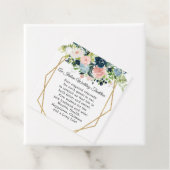 ネイビ素朴赤面金ゴールドフローラ幾何結婚の フェイバータグ (インサイチュ)