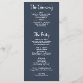 ネイビ素朴離れーブルーの結婚式プログラム プログラム (裏面)