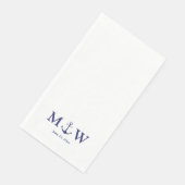 ネイビ結婚ー航海の・ブルー・ホワイト・モノグラム (コーナー)