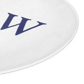 ネイビ結婚ー航海の・ブルー・ホワイト・モノグラム カッティングボード (角)