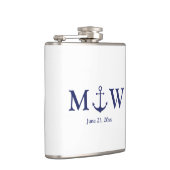 ネイビ結婚ー航海の・ブルー・モノグラムの好意 フラスク (右)