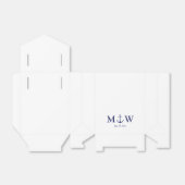 ネイビ結婚ー航海の・ブルー・モノグラムイニシャル フェイバーボックス (折り畳みなし)