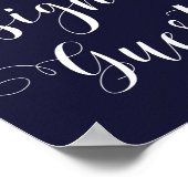 ネイビ結婚ー・ピンク・フローラ ポスター (角)