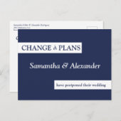 ネイビ結婚ー・ブルーの計モダン画の変更 ポストカード (正面/裏面)