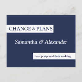 ネイビ結婚ー・ブルーの計モダン画の変更 ポストカード
