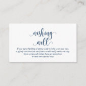 ネイビ結婚ー・ブルーモダンスクリプト エンクロージャーカード (正面)