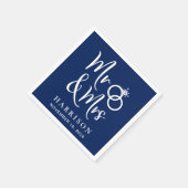 ネイビ結婚ー・ブルー夫人は スタンダードカクテルナプキン (角)